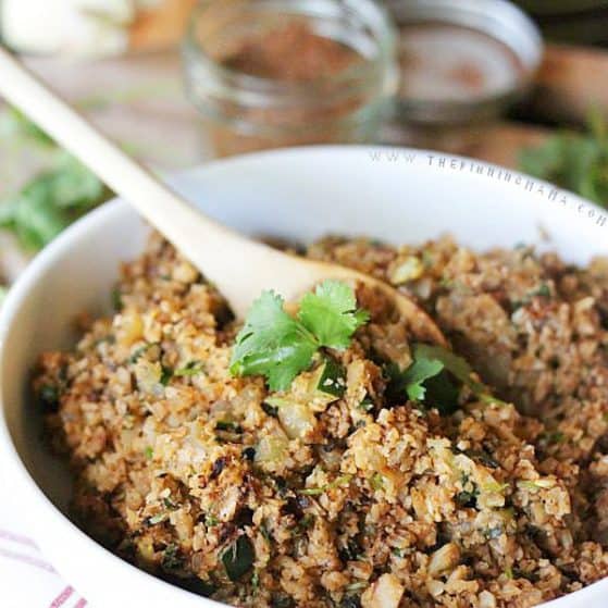 Mexican Cauliflower Rice recipe -Get your Mexican food fix while you are on Whole30!