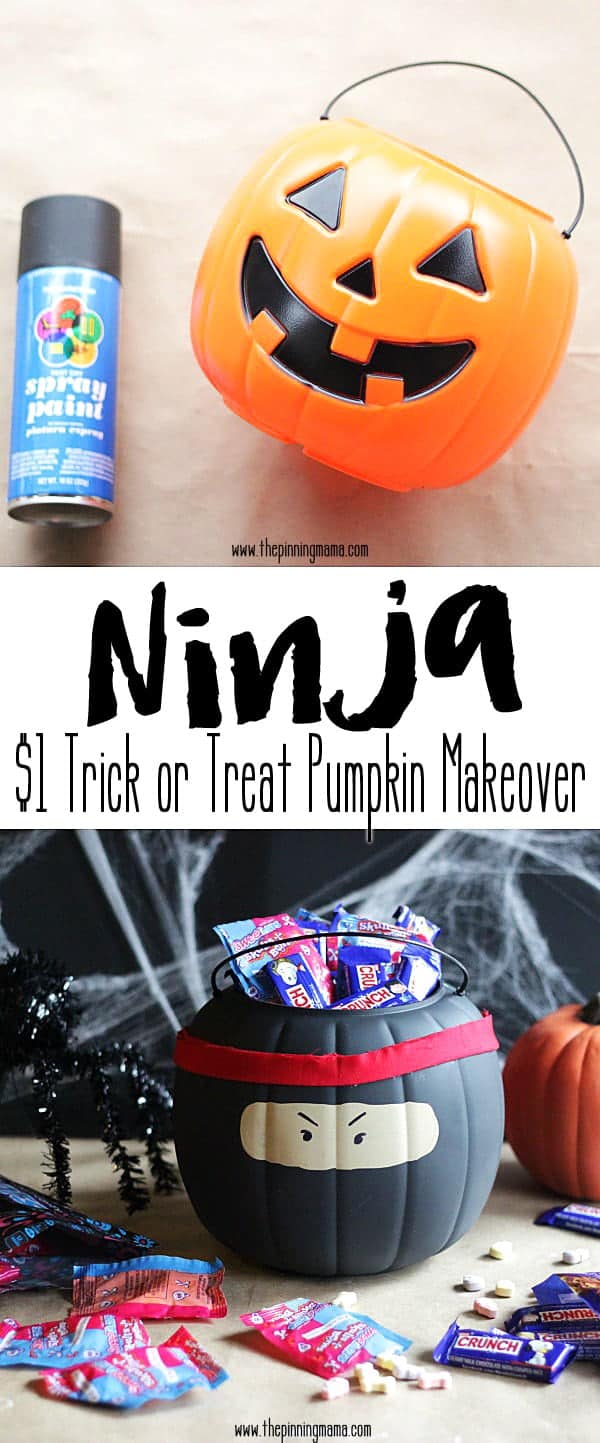 From Halloween Pumpkin to Ninja Trick or Treat Bucket in just 4 easy steps! So cool! My 4 year old will LOVE this!