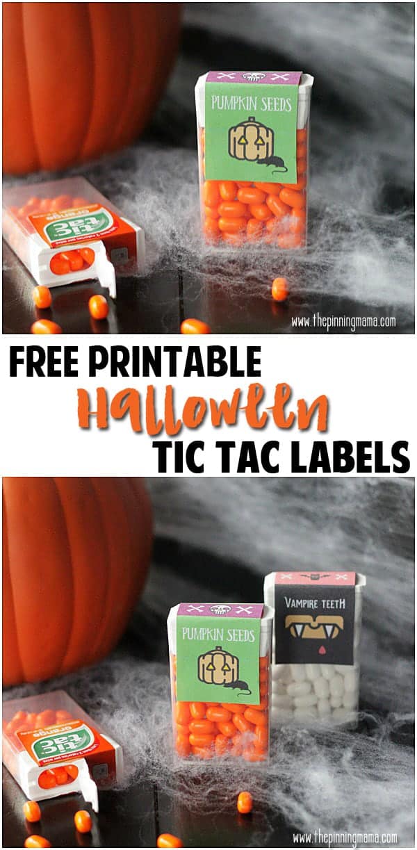 Pumpkin Seeds {Free Printable Tic Tac Label}  My kids will love to give these out at school!!