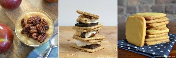 Salted Caramel Apple Cheesecake Parfait, Indoor S'mores, and Curry Shortbread Cookies from Hello Little Home