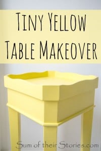 yellow tiny table makeover