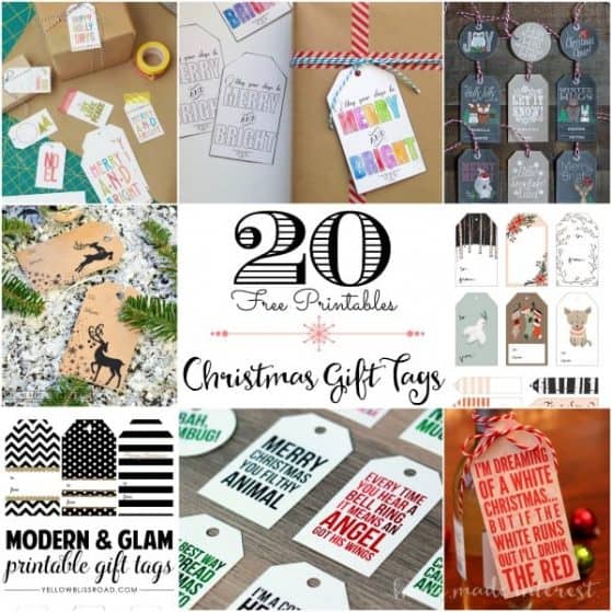 20 free printable Christmas gift tags that will make your holiday gift wrapping simple! Everything from Modern Christmas gift tags to traditional Christmas gift tags.