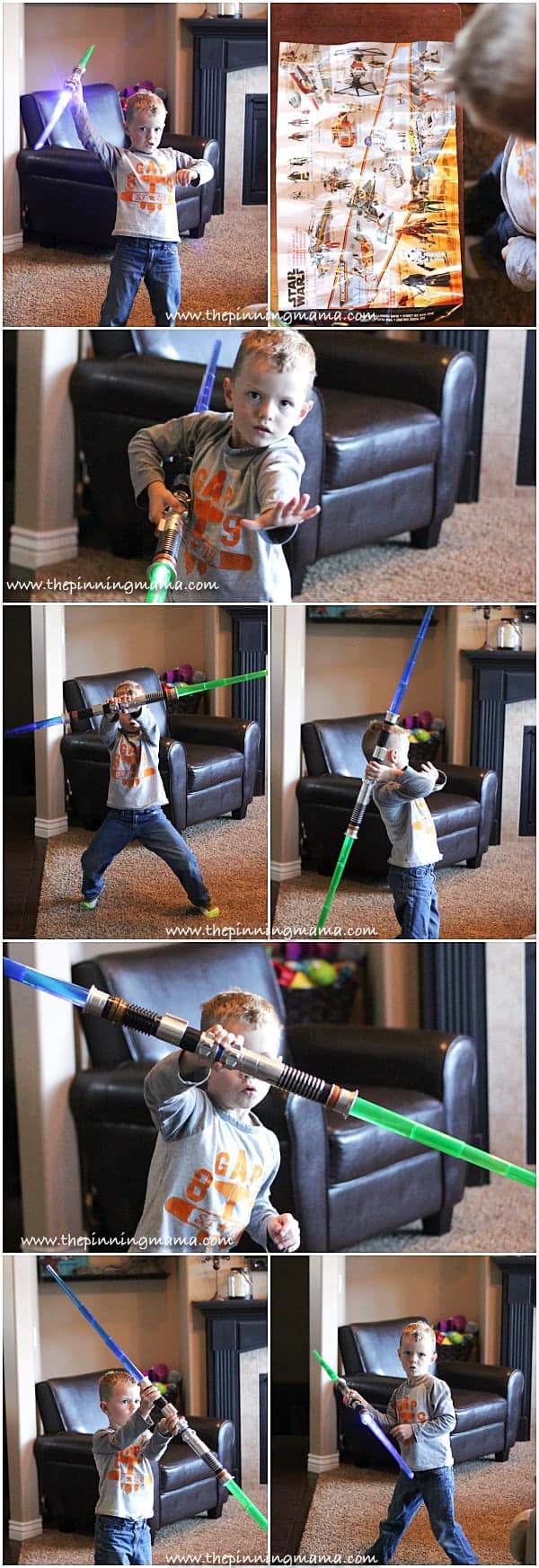 Expandable Star Wars Light Sabers can connect to make a double light saber or even more!  Cool christmas gift idea for a little boy!