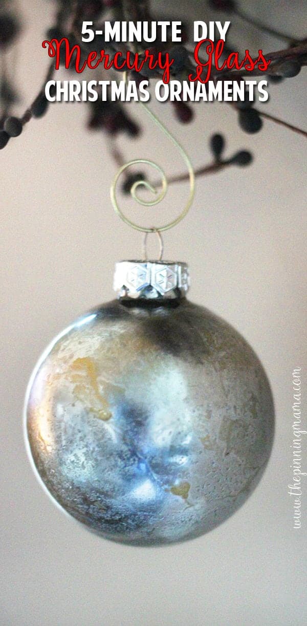 These DIY Mercury glass ornaments are STUNNING! I can't believe they are homemade, much less that easy to make. My Christmas tree is about to get about 100 of these!