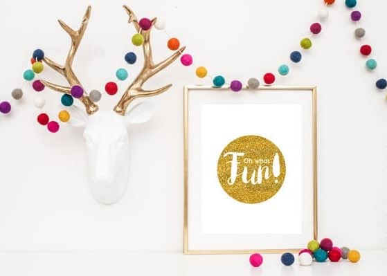Get this STUNNING Gold Glitter Oh What Fun Christmas Printable for FREE! Download available for a limited time!