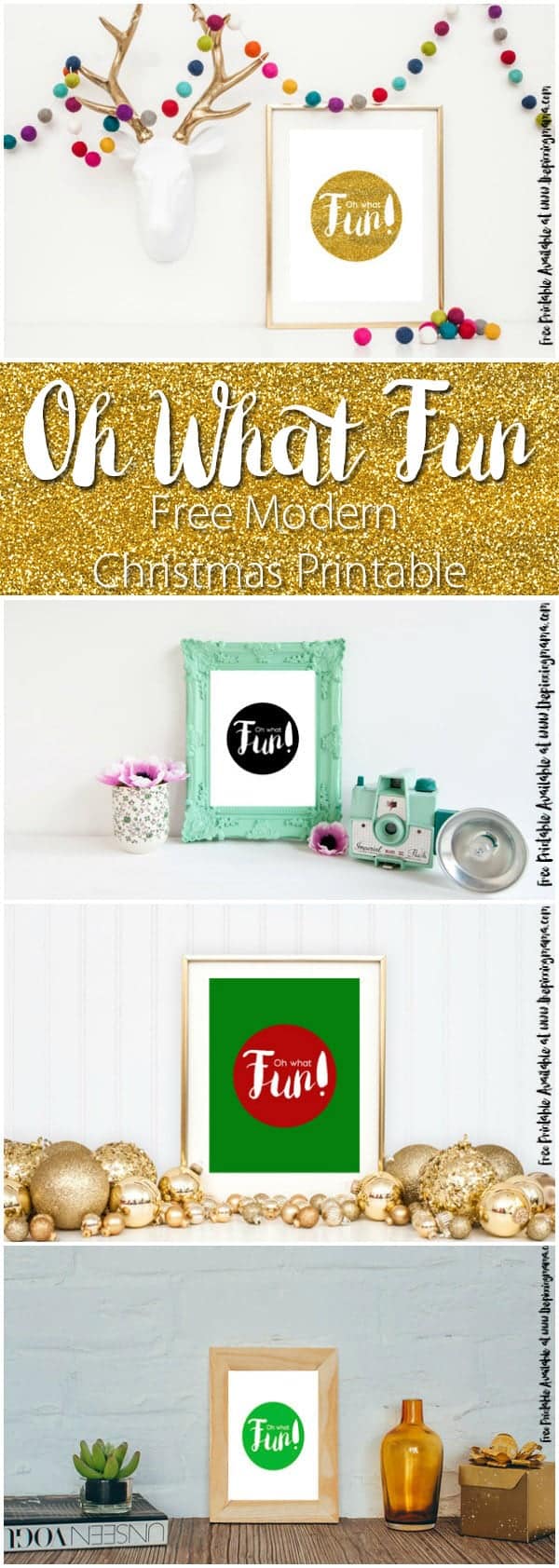 This Oh What Fun Free Christmas Printable is the perfect addition to a classic or modern Christmas decor! Comes in 5 color combos--> Get the free download here!