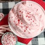 This creamy fluffy peppermint fluff dip is the best Christmas dessert recipe! It is so easy and only take a few ingredients!