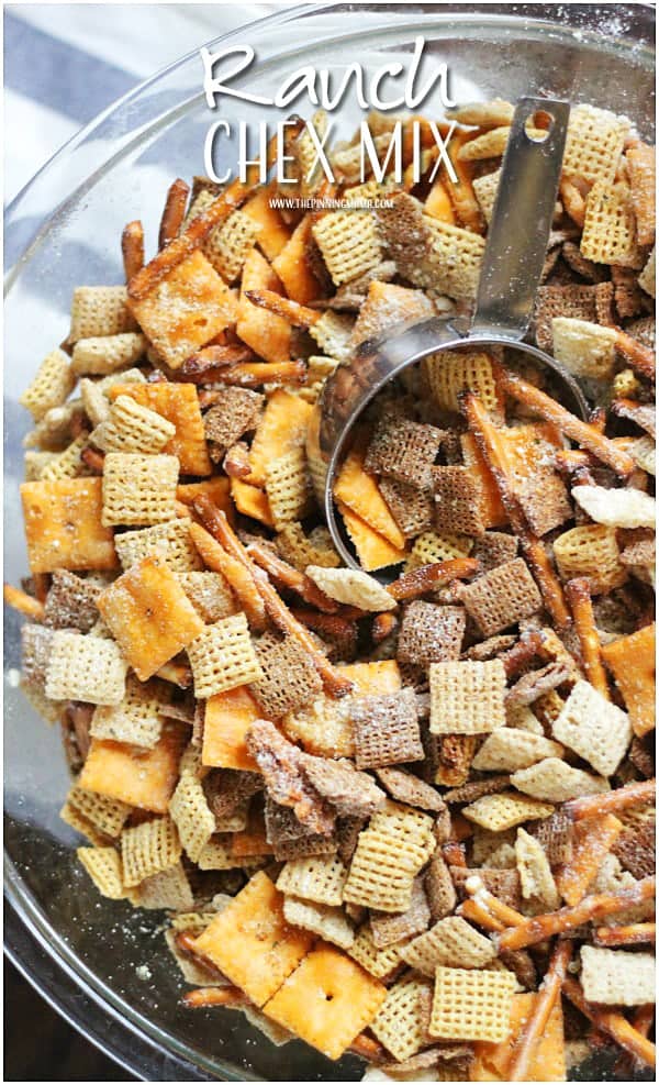 This ranch chex mix recipe  takes the traditional holiday snack to a whole new level!  Super easy to make too!