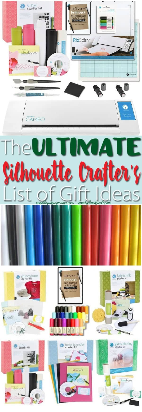 If you have a Silhouette CAMEO or Portrait you NEED to save this list of ideas.  Seriously everything you would ever want as a crafter!!