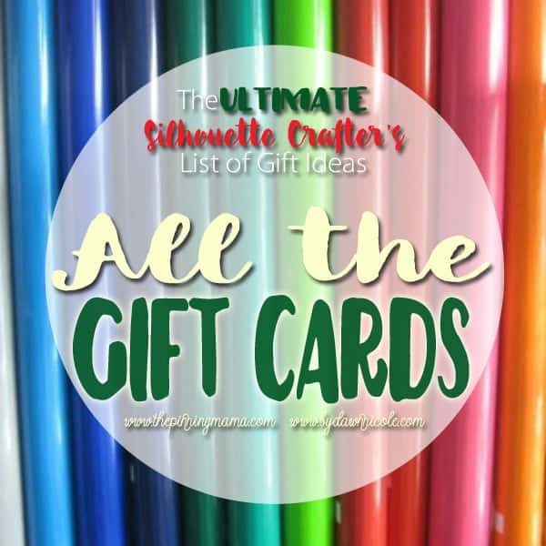 Gift cards to every store crafters love.  This list has it all and is perfect to send to friends and family for gift ideas!!