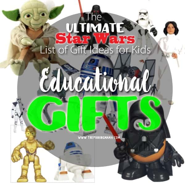 I am so impressed! This list of Star Wars Gift ideas has EVERYTHING!  There are even some great educational gift ideas.  Who knew?!  My kids will love this!