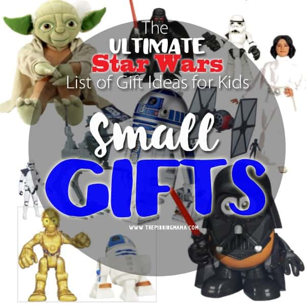 A HUGE list of Star Wars themed gifts! These are super affordable and perfect for stocking stuffers!