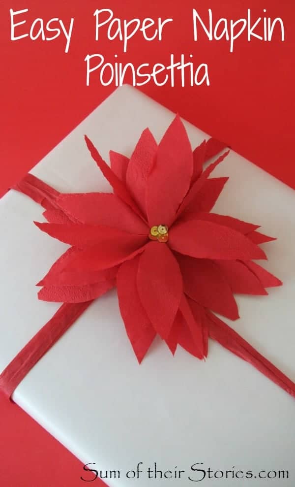 Easy paper napkin Poinsettias poinsettia gift wrap