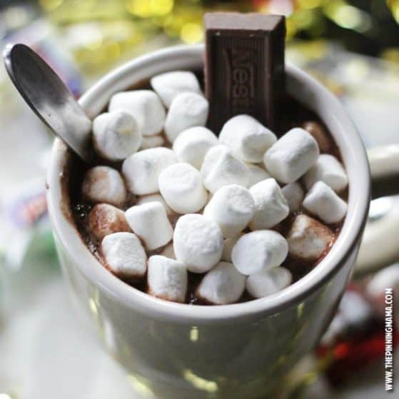 This is the EASIEST and BEST hot chocolate recipe ever! I am not kidding. You need to try it!