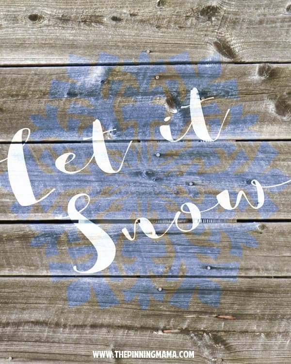 Let it Snow Free Printable and Free SVG Cut File for SIlhouette CAMEO & Cricut