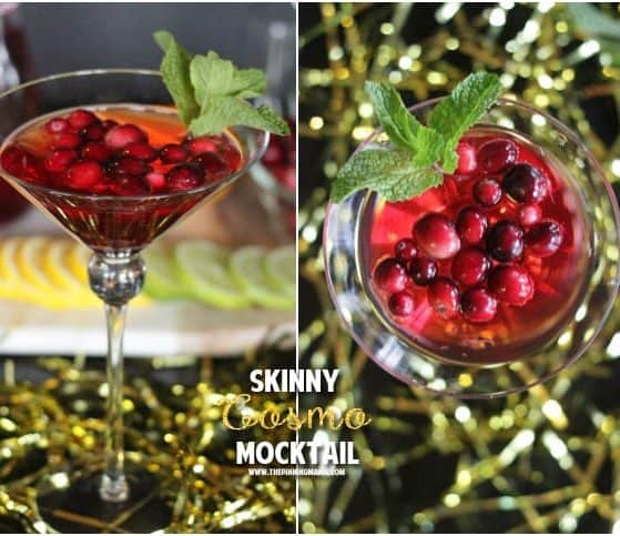 Skinny Virgin Cosmo recipe- A lightened up non-alcoholic version of the classic cosmopolitan cocktail.
