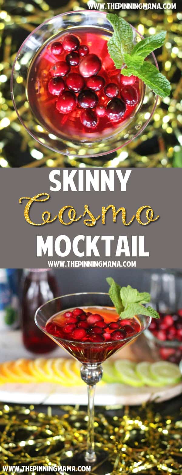 Skinny Virgin Cosmo recipe- A lightened up non-alcoholic version of the classic cosmopolitan cocktail.
