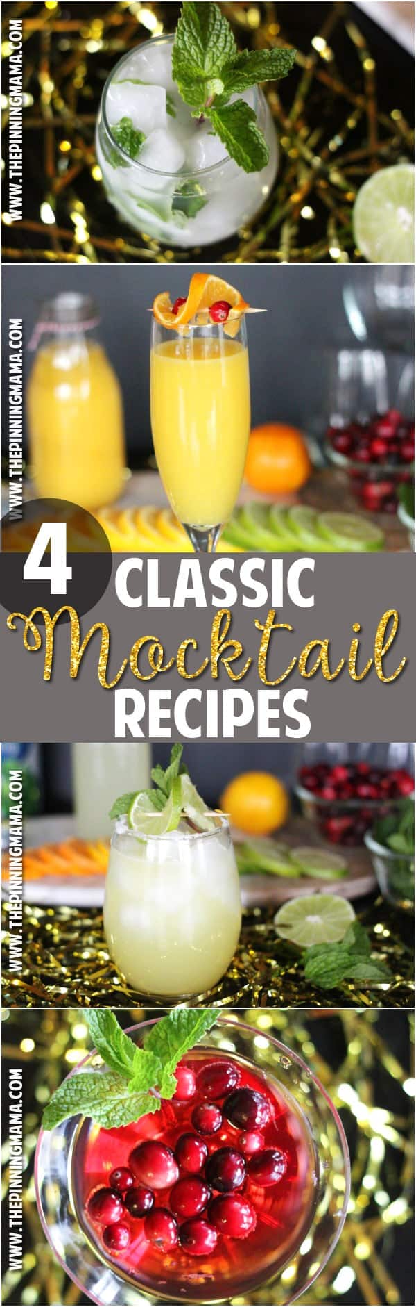 4 virgin drink recipes - Perfect for those that don't drink to have a fun and festive non-alcoholic drink option at a party.