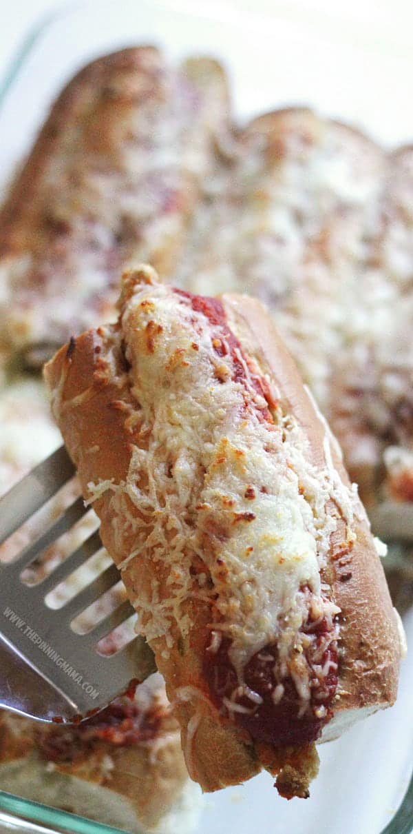 4 ingredient chicken parmesan sub bake - This easy casserole can feed a crowd and only takes a few minutes to put together. Everyone loves these classic flavors and it is hearty enough to keep them full and happy! Great Super Bowl Food idea!