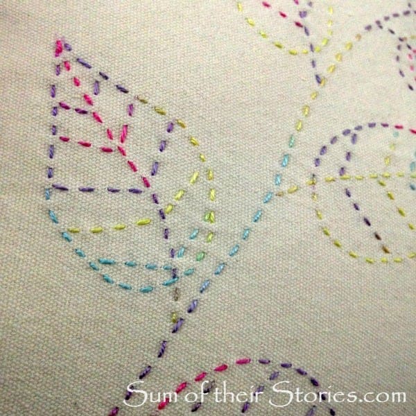 close up of stitching