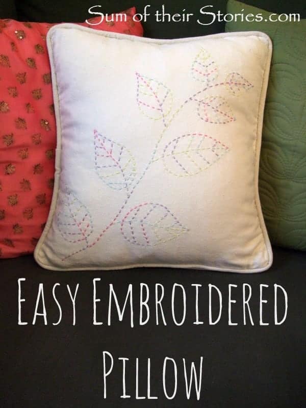 easy embroidered pillow