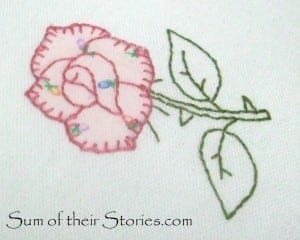 applique rose with blanket stitch
