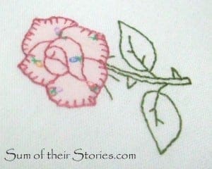 applique rose with blanket stitch