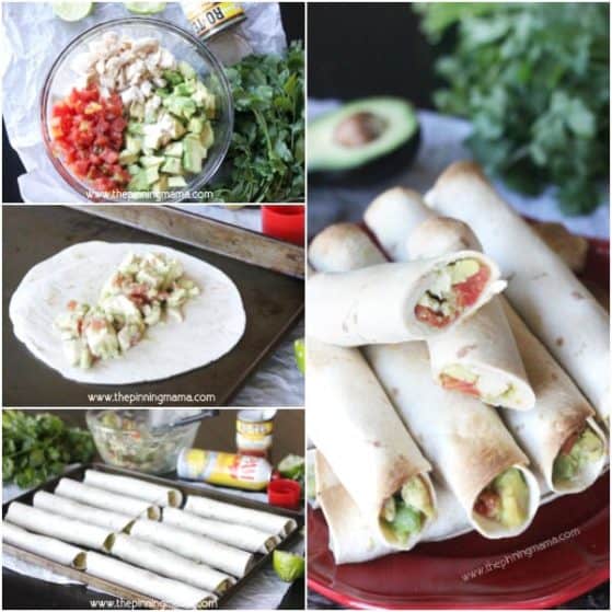 You won't believe how easy these taquitos are to make! Chicken, avocado, lime and rotel. These are TO DIE FOR delicious!!