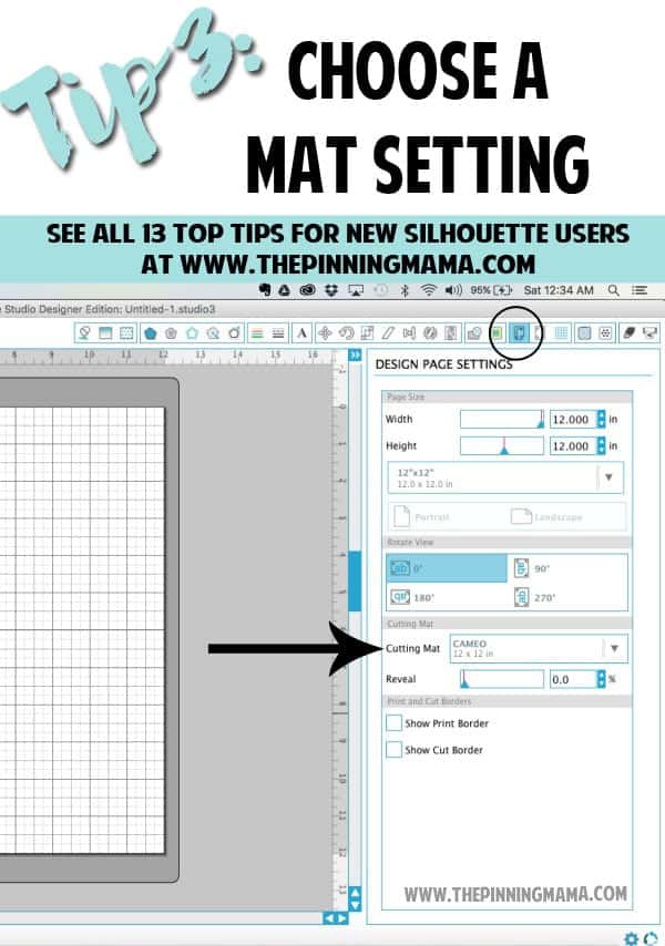 Tip 3: How to choose your mat setting in the Silhouette Studio Software. Read this tip and all 13 MUST KNOW Tips for New Silhouette Users here. This is an AMAZING beginner resource!