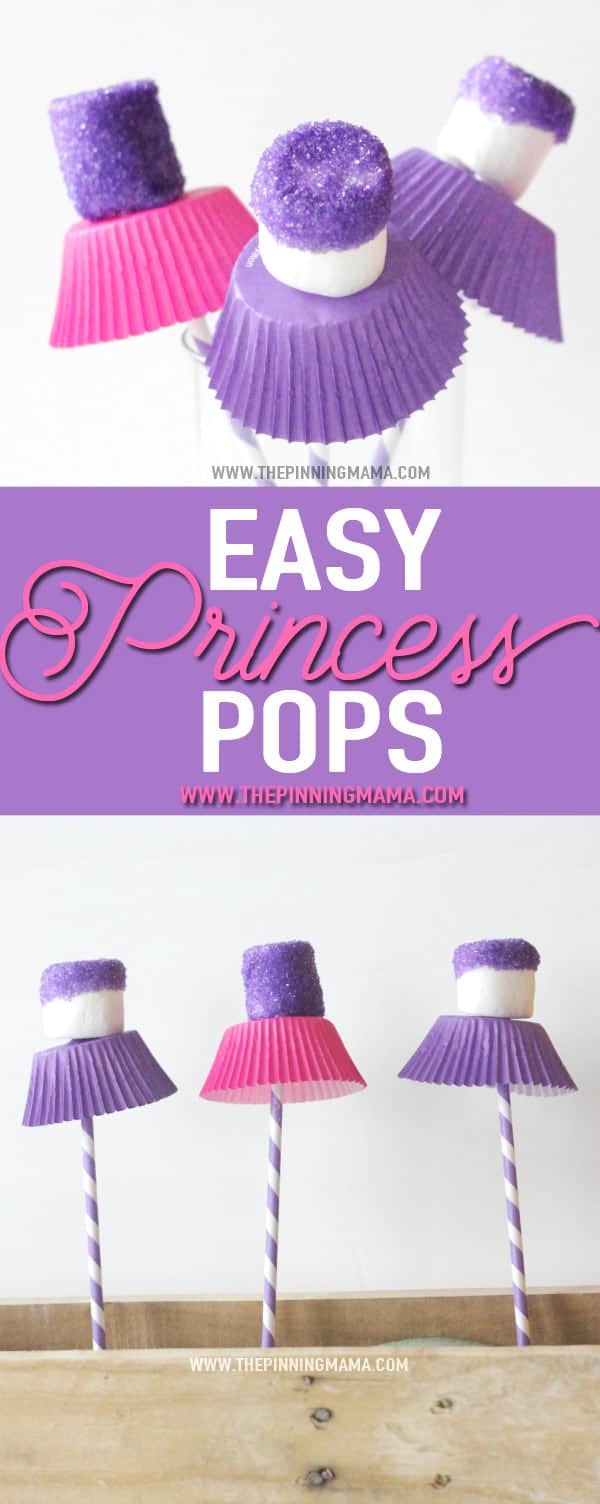 Easy Princess Pops- You only need 5 things to make these cute princess pops. Have girls make these as a fun craft activity at a Princess Party! Even kids as young as 3 can put them together easily and will love eating them even more!