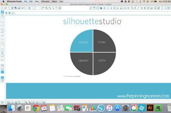 Open Silhouette Studio and Choose DESIGN to create your own design to cut with Silhouette CAMEO