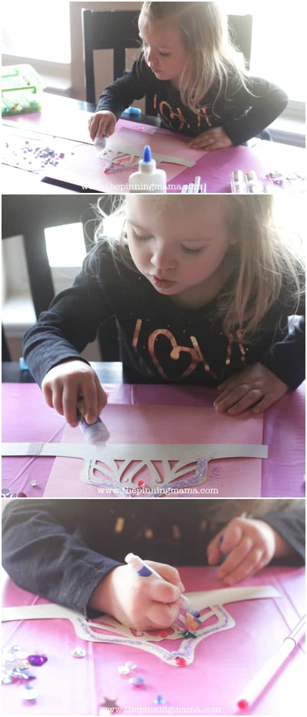DIY Princess Crown with Free Printable- perfect craft activity for a Princess party!