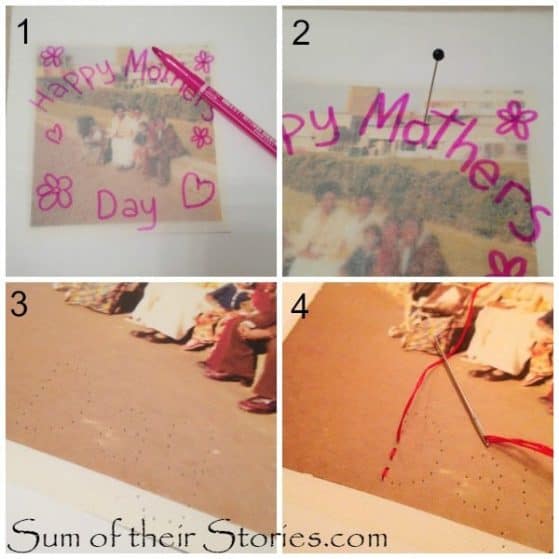 stitched photo card