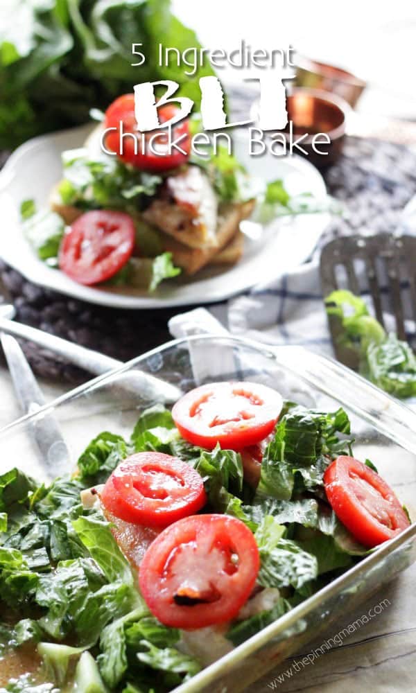 Quick + Easy + Healthy = BEST DINNER EVER! BLT Chicken Bake - Bacon, lettuce, tomato and ranch layered onto wholesome chicken breast. YUM!
