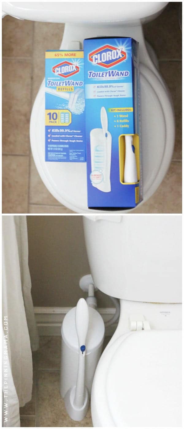 Clorox disposable toilet wand make it super easy to clean toilets without touching anything gross!! - See 10+ MORE Cleaning tips, tricks and hacks for people that HATE to clean here!