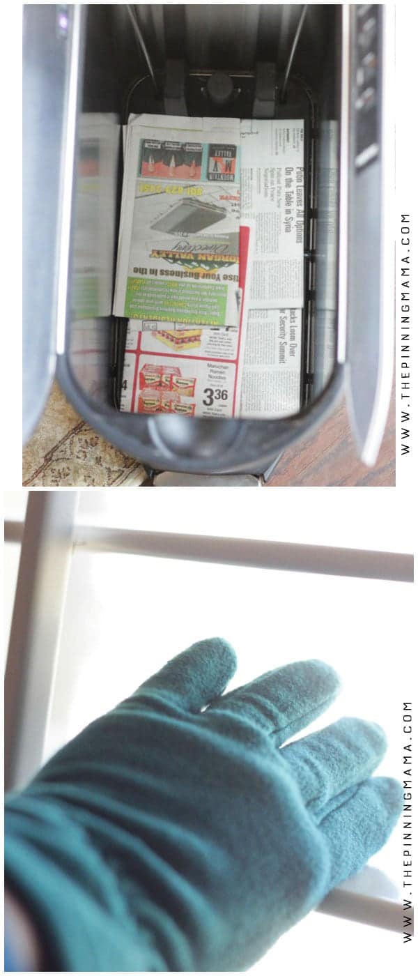 Put Newspaper at the bottom of the trash can to soak up any leakage from the garbage bag which can easily be tossed to keep garbage can clean! - See 10+ MORE Cleaning tips for people that HATE to clean here!!