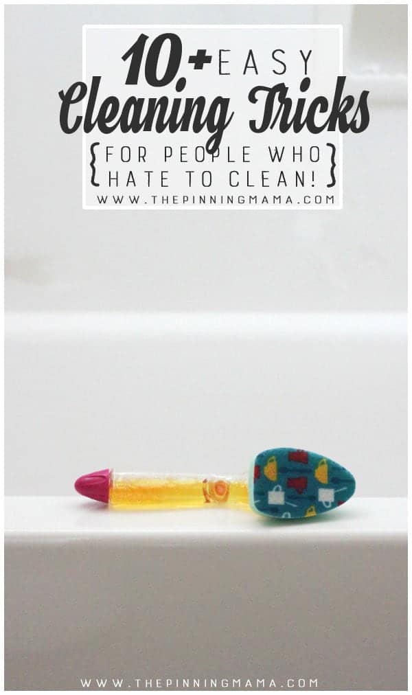 Use Use a dish scrubber to let kids scrub the tub after bathtime. They LOVE it and your tub always stays clean! - See 10+ MORE Cleaning tips for people that HATE to clean here!!