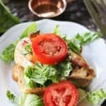 Quick + Easy + Healthy = Best dinner recipe EVER!!! BLT Chicken Bake Recipe - Quick and easy chicken dinner, so delicious AND Paleo + Whole30 compliant recipe. Tender chicken, rich bacon, crisp lettuce, and thick juicy tomatoes, it doesn't get much better than that! I love it when I can find quick recipes because so many seem to take hours to get onto the table! Dairy free, grain free low carb dinner idea!