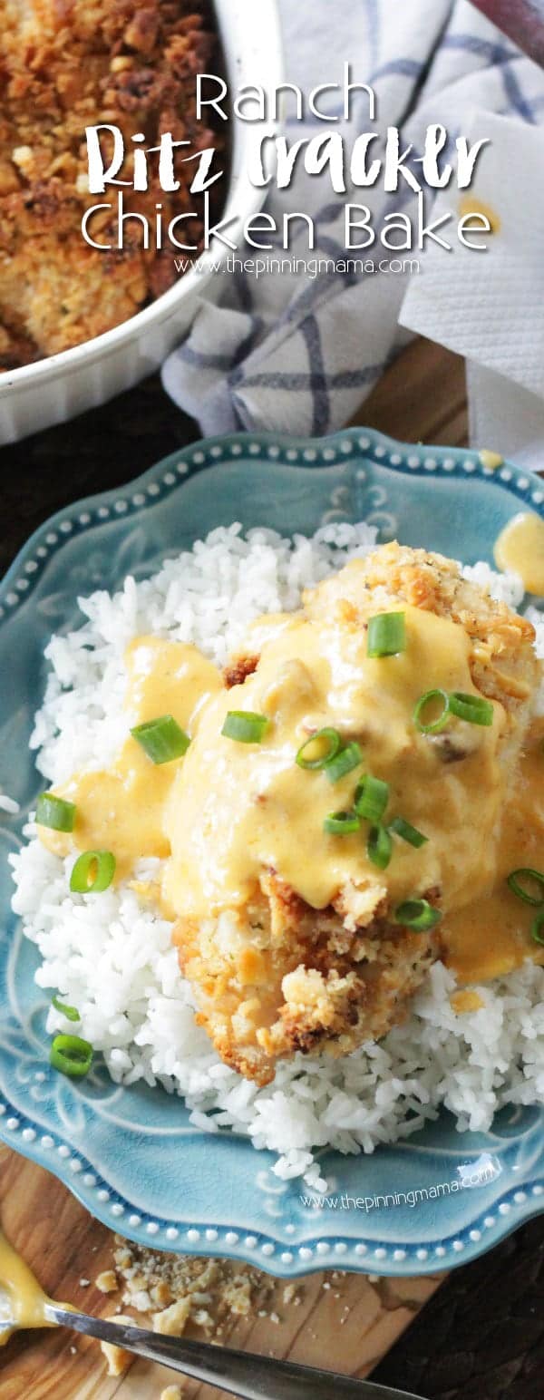 Ranch Ritz Cracker Chicken - It is like fried chicken but baked in a casserole dish and SO DELICIOUS! You seriously have to try this!