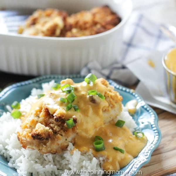 This easy one dish ranch baked chicken is the PERFECT dinner! It is quick, easy, and everyone loves it! The chicken is coated in ranch flavored cracker crumbs and baked to perfection in a casserole dish. The chicken is tender and juicy and the cracker crust topping is crispy and flavorful. It is like grown up fried chicken!This easy one dish ranch baked chicken is the PERFECT dinner! It is quick, easy, and everyone loves it! The chicken is coated in ranch flavored cracker crumbs and baked to perfection in a casserole dish. The chicken is tender and juicy and the cracker crust topping is crispy and flavorful. It is like grown up fried chicken!