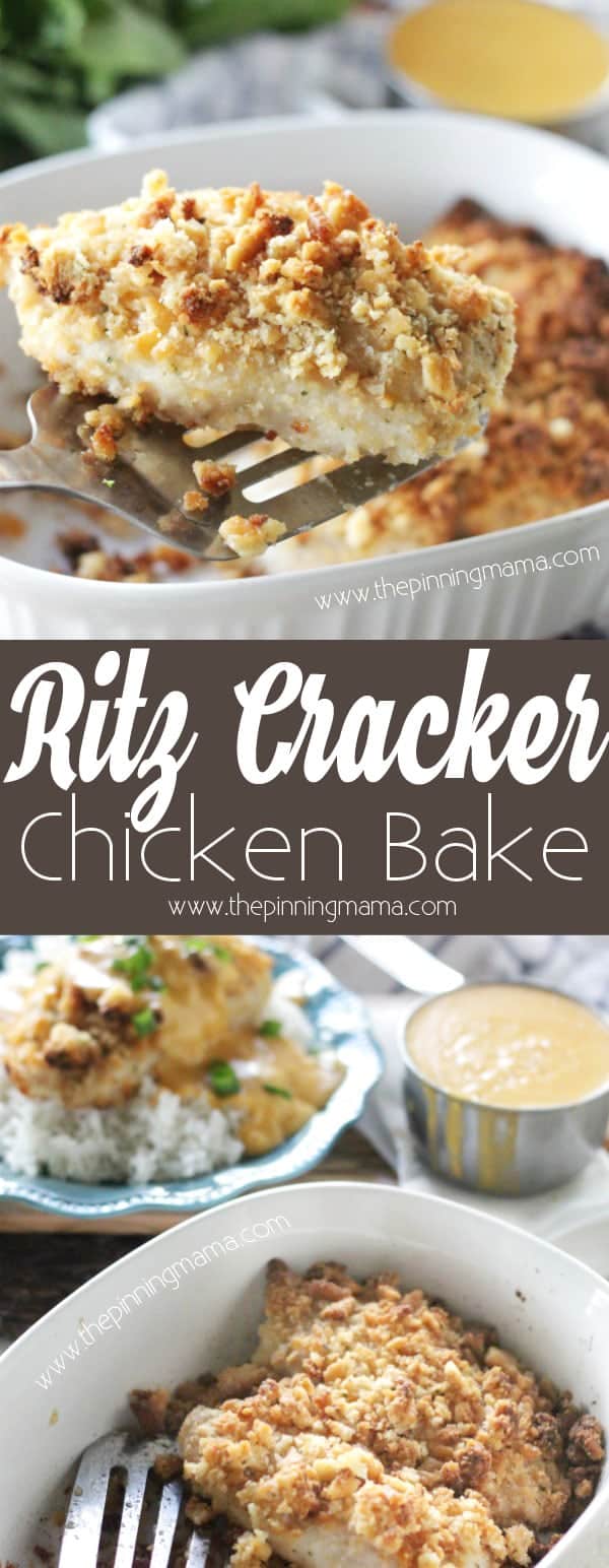 Ritz Cracker Chicken Bake Recipe - You will LOVE this recipe! So quick and easy and kids and adults love it! It tastes like comfort food but you can make it in just a few minutes and everyone always cleans their plate and asks for seconds!!