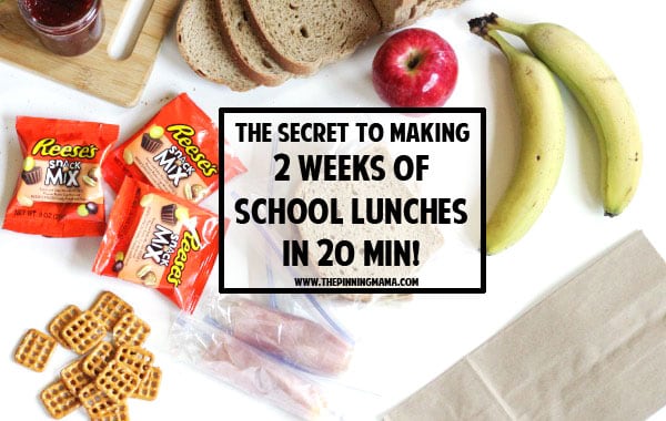 The SECRET to making 2 weeks of school lunches in 20 minutes! Genius lunch idea! I can totally do this with my kids and it makes the mornings so much quicker and easier! What a great hack!