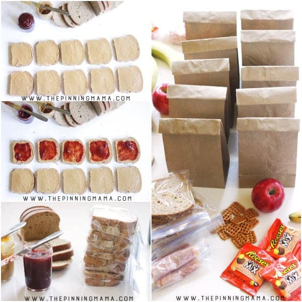 The SECRET to making 2 weeks of school lunches in 20 minutes! Genius lunch idea! I can totally do this with my kids and it makes the mornings so much quicker and easier! What a great hack!