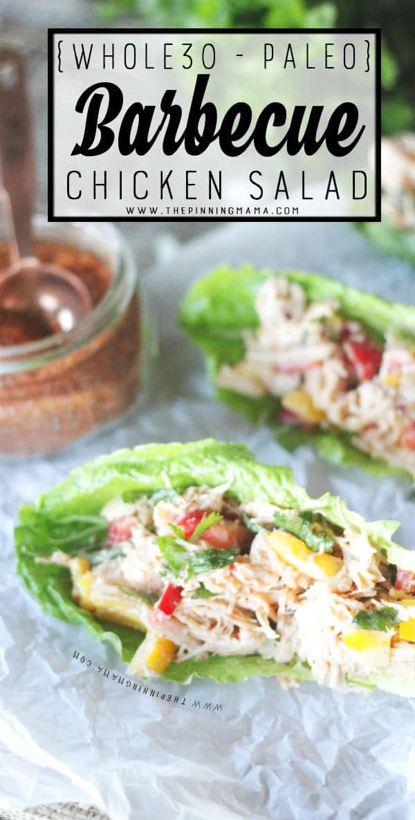 Barbecue Chicken Salad recipe - This recipe is naturally paleo, gluten free, dairy free and whole30 compliant but you will love it whether you are on a diet or not because it is absolutely DELICIOUS! It is a fast and easy recipe to make and is the perfect lunch or summer dish.