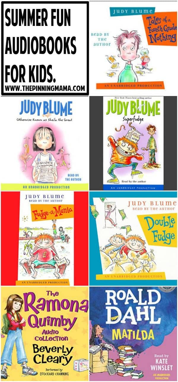 Best audio books for kids this summer- Great list of ideas to keep kids enjoying books. Especially great for road trip s this summer!