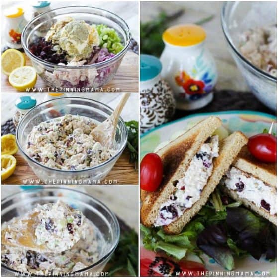 The best chicken salad of all time! Cranberry almond chicken salad is creamy and full of flavor! Sweet tangy cranberries and crunchy almonds make this one of my all time favorite lunch recipes!