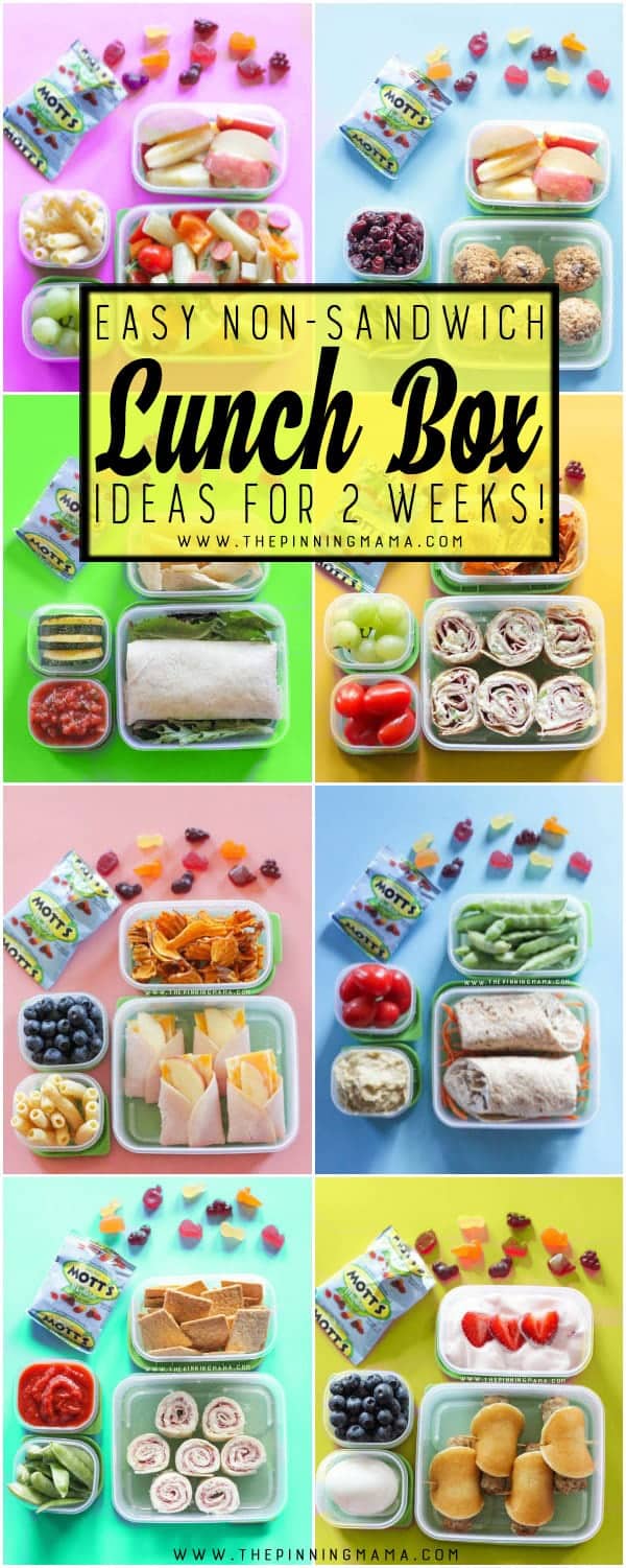 2 weeks of no-sandwich lunch box ideas kids will love- no repeats