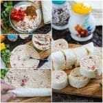 Creamy Taco Roll Ups recipe - This makes a great appetizer idea and is ONLY 5 INGREDIENTS and takes just a few minutes to put together. Perfect for game day, tailgates or even for something fun to put into a lunchbox for school or work.