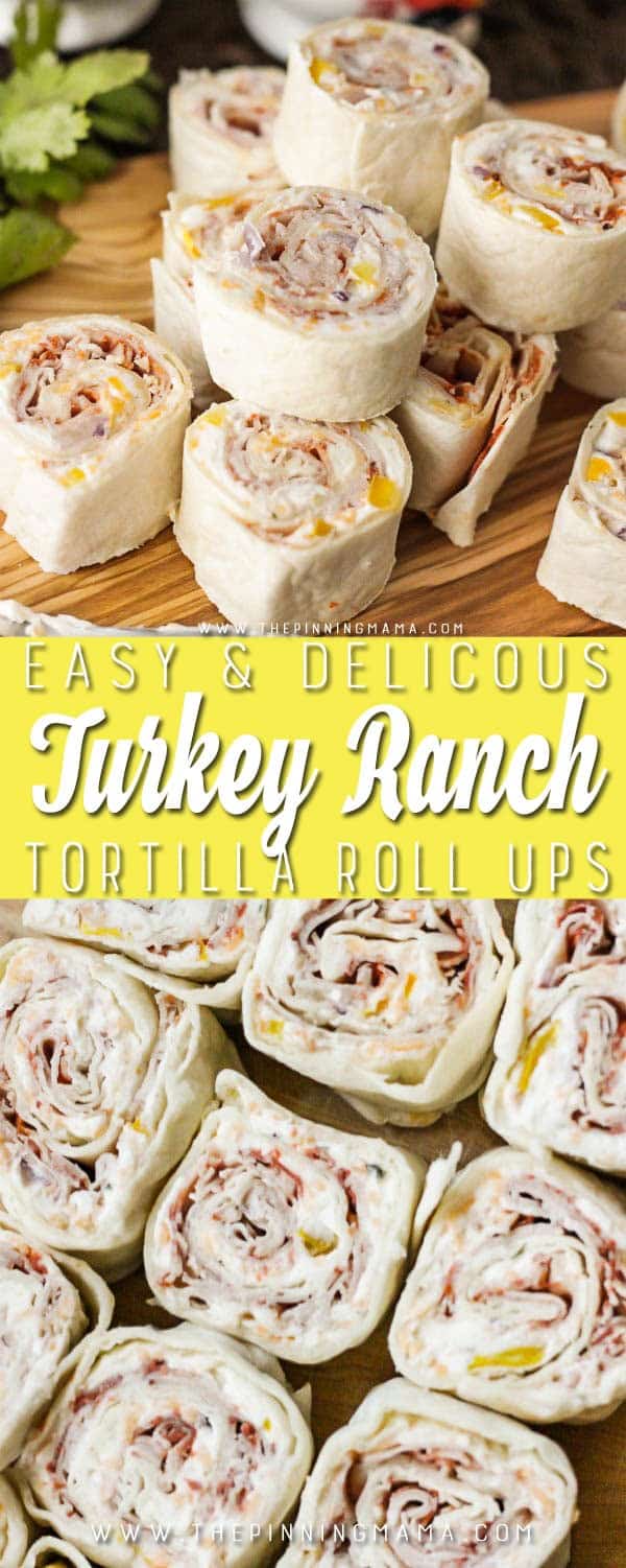 Turkey Ranch Roll Up Recipe - A quick and easy appetizer or lunch box idea! These are super creamy and delicious packed with healthy fresh veggies, creamy cheese, wholesome turkey breast, and delicious ranch flavor! You have to give them a try!