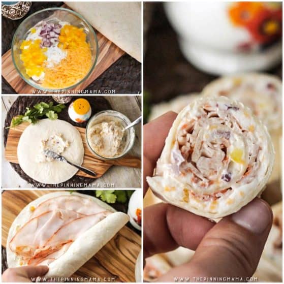 Turkey Ranch Roll Up Recipe - A quick and easy appetizer or lunch box idea! These are super creamy and delicious packed with healthy fresh veggies, creamy cheese, wholesome turkey breast, and delicious ranch flavor! You have to give them a try!